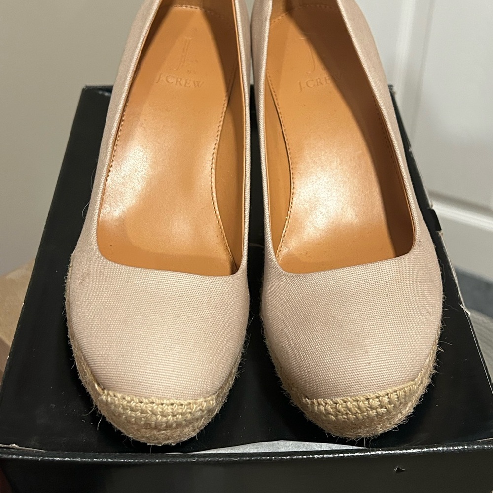J. Crew Women's Beige Espadrille Wedges
